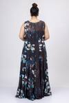 Shop_Mamicha_Black Georgette Print Starry Night Round Maxi Gown _at_Aza_Fashions