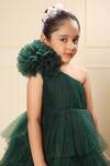 Buy_LittleCheer_Green Net Layered Ball Gown _Online_at_Aza_Fashions