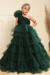 Buy_LittleCheer_Green Net Layered Ball Gown _at_Aza_Fashions