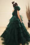 Shop_LittleCheer_Green Net Layered Ball Gown _at_Aza_Fashions