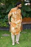 Buy_Taavare_Off White Tissue Organza Print Floral Paisley And Mandala Kurta With Pant _at_Aza_Fashions