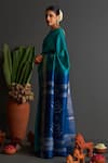 FIVE POINT FIVE_Blue Tussar Woven Nargis Saree With Running Blouse _Online_at_Aza_Fashions