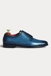 Morf_Blue Hand Painted Derby Shoes_Online_at_Aza_Fashions