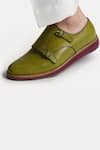 Shop_Morf_Green Monk Strap Shoes_at_Aza_Fashions