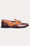 Buy_Morf_Brown Color Block Tassel Loafers _Online_at_Aza_Fashions