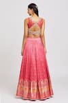 Shop_Jiya By Veer Design Studio_Pink Net, Silk Sequins, Traditional Elephant And Bandhani Print Lehenga Blouse Set _at_Aza_Fashions