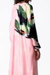 Shop_OFRIDA_Pink Cotton, Silk Mandarin Collar Bud Print Shirt Dress_Online_at_Aza_Fashions
