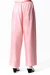 Shop_OFRIDA_Pink Cotton, Silk Side Tape Straight Pant_Online_at_Aza_Fashions