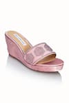 Buy_Riya Jaisinghani_Pink Embellished Aadya Crystal Wedges _at_Aza_Fashions