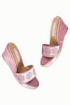 Shop_Riya Jaisinghani_Pink Embellished Aadya Crystal Wedges _at_Aza_Fashions