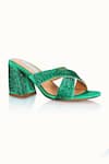 Buy_Riya Jaisinghani_Green Embellished Aisha Crystal Heels _at_Aza_Fashions