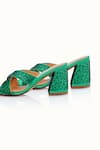 Shop_Riya Jaisinghani_Green Embellished Aisha Crystal Heels _Online_at_Aza_Fashions