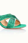 Riya Jaisinghani_Green Embellished Aisha Crystal Heels _at_Aza_Fashions