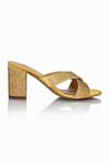 Riya Jaisinghani_Gold Embellished Amayah Crystal Heels_Online_at_Aza_Fashions