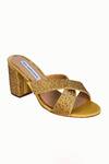 Buy_Riya Jaisinghani_Gold Embellished Amayah Crystal Heels_Online_at_Aza_Fashions