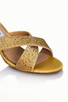 Riya Jaisinghani_Gold Embellished Amayah Crystal Heels_at_Aza_Fashions