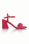 Buy_Riya Jaisinghani_Red Embellished Ava Geometric Crystal Work Heels _at_Aza_Fashions