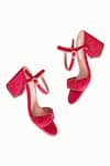 Shop_Riya Jaisinghani_Red Embellished Ava Geometric Crystal Work Heels _at_Aza_Fashions