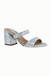 Buy_Riya Jaisinghani_Silver Embellished Charvi Geometric Crystal Work Block Heels _Online_at_Aza_Fashions