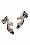 Shop_Riya Jaisinghani_Black Embellished Kavya Crystal Block Heels _at_Aza_Fashions