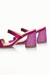 Shop_Riya Jaisinghani_Purple Embellished Lyna Satin Block Heels _Online_at_Aza_Fashions