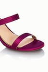 Riya Jaisinghani_Purple Embellished Lyna Satin Block Heels _at_Aza_Fashions