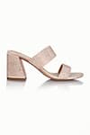 Riya Jaisinghani_Beige Embellished Mehr Crystal Block Heels _Online_at_Aza_Fashions