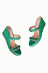 Shop_Riya Jaisinghani_Green Embellished Nayera Crystal Wedges _at_Aza_Fashions