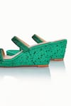 Shop_Riya Jaisinghani_Green Embellished Nayera Crystal Wedges _Online_at_Aza_Fashions