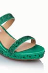 Riya Jaisinghani_Green Embellished Nayera Crystal Wedges _at_Aza_Fashions