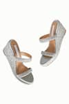 Shop_Riya Jaisinghani_Silver Embellished Nayera Crystal Satin Wedges _at_Aza_Fashions