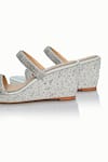 Riya Jaisinghani_Silver Embellished Nayera Crystal Satin Wedges _Online_at_Aza_Fashions