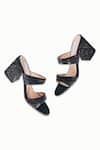 Shop_Riya Jaisinghani_Black Embellished Neisha Crystal Block Heels _at_Aza_Fashions