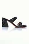 Riya Jaisinghani_Black Embellished Neisha Crystal Block Heels _Online_at_Aza_Fashions