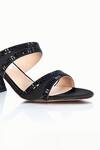 Riya Jaisinghani_Black Embellished Neisha Crystal Block Heels _at_Aza_Fashions