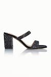 Riya Jaisinghani_Black Embellished Nyra Crytal Block Heel Sandals _Online_at_Aza_Fashions