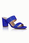 Buy_Riya Jaisinghani_Blue Embellished Tahira Crystal Satin Block Heels _at_Aza_Fashions