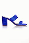 Riya Jaisinghani_Blue Embellished Tahira Crystal Satin Block Heels _Online_at_Aza_Fashions