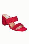 Buy_Riya Jaisinghani_Red Embellished Tahira Satin Block Heels _Online_at_Aza_Fashions