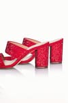 Shop_Riya Jaisinghani_Red Embellished Tahira Satin Block Heels _Online_at_Aza_Fashions