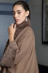 Buy_Rhe-Ana_Brown 100% Wool High Neck Collar Logan Oversized Cape  _Online_at_Aza_Fashions