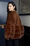 Rhe-Ana_Brown 100% Polyester Round Alpine Faux Fur Cape  _Online_at_Aza_Fashions