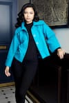 Buy_Rhe-Ana_Blue Wool Blend Embellished 3d Florals Exaggerated Como Jacket  _Online_at_Aza_Fashions