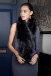 Buy_Rhe-Ana_Black Chamonix Faux Fur Collar _at_Aza_Fashions