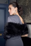 Shop_Rhe-Ana_Black Chamonix Faux Fur Collar _at_Aza_Fashions