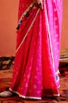 Karishma Khanduja Bareilly_Magenta Silk Embroidery Bandhani Pattern Saree _Online_at_Aza_Fashions