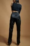 Shop_Style Junkiie_Black Satin Plain Pleated Trouser  _at_Aza_Fashions