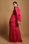 Shop_Style Junkiie_Pink Georgette Embroidered Gota Work Spread Collar Wrap Tunic  _at_Aza_Fashions