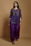 Buy_Style Junkiie_Purple Sequin Embellished Round Neck Tunic  _at_Aza_Fashions