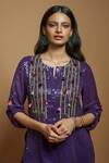 Buy_Style Junkiie_Purple Sequin Embellished Round Neck Tunic  _Online_at_Aza_Fashions